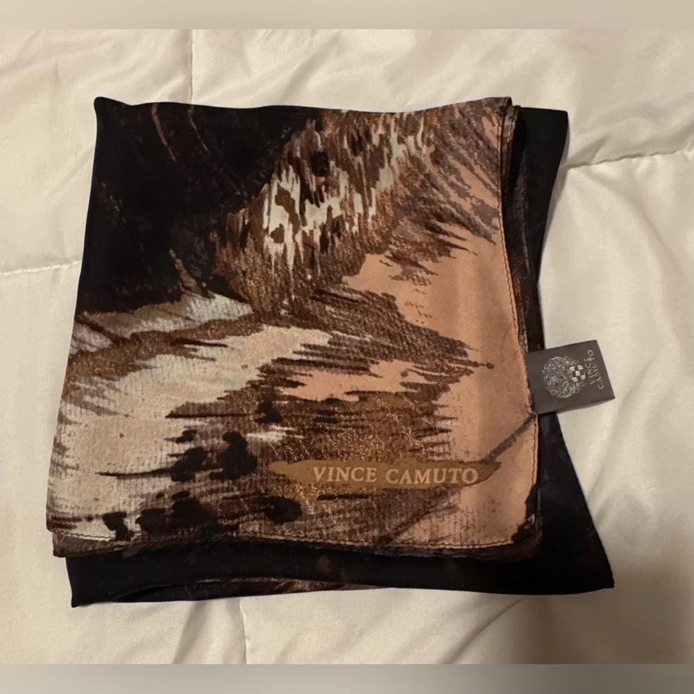 Vince Camuto Artistic Scarf in Black and Tan